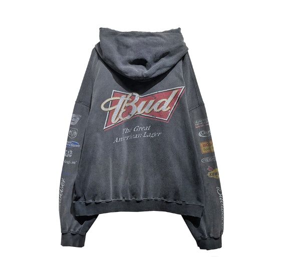 Bird Print Overfit Hoodie