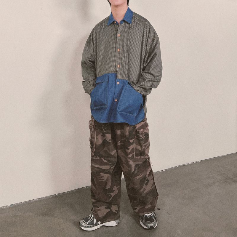 switch panel check shirt_blue