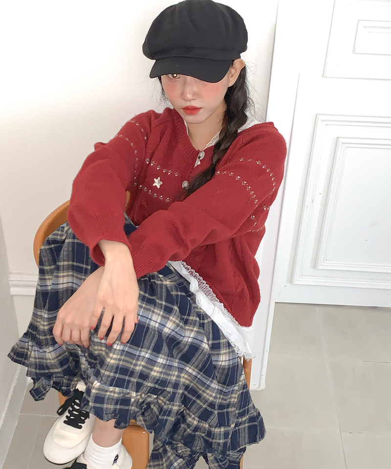 Sorbet Long Checkered Skirt