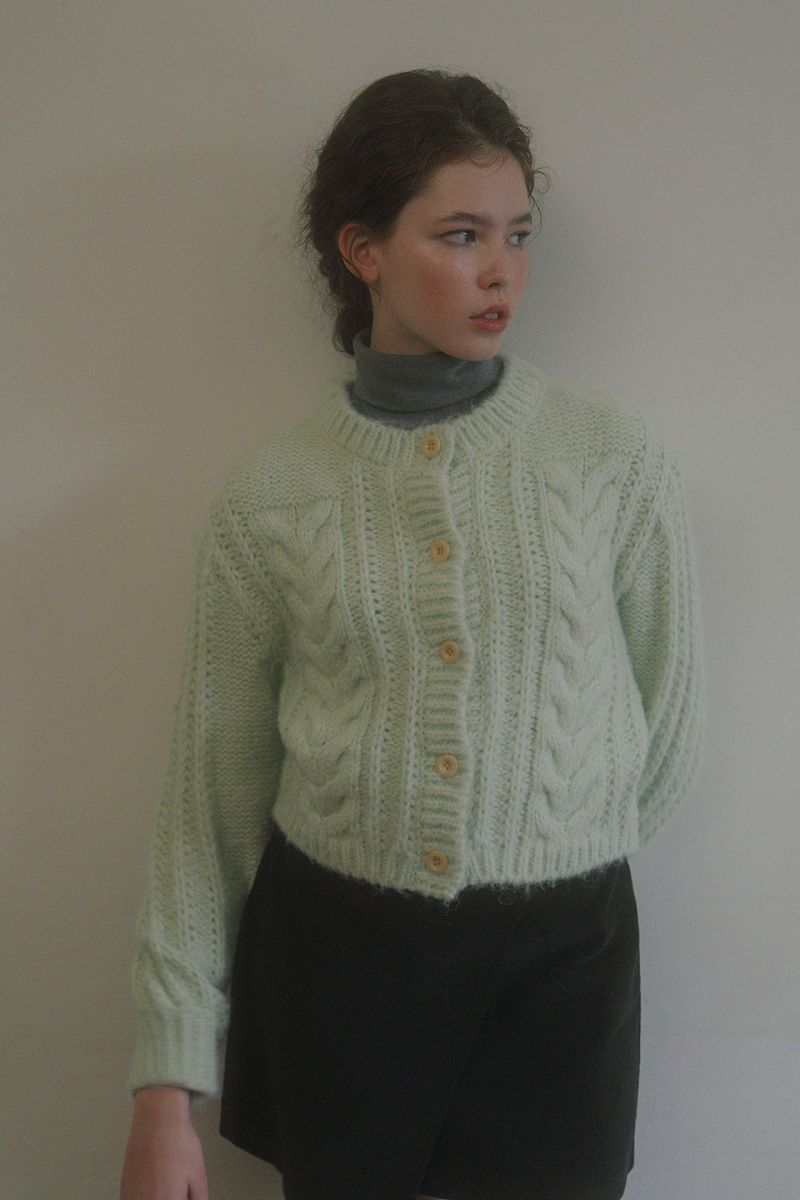 Nutty cable cardigan_mint