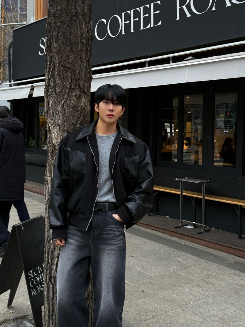 Bes black wide denim pants