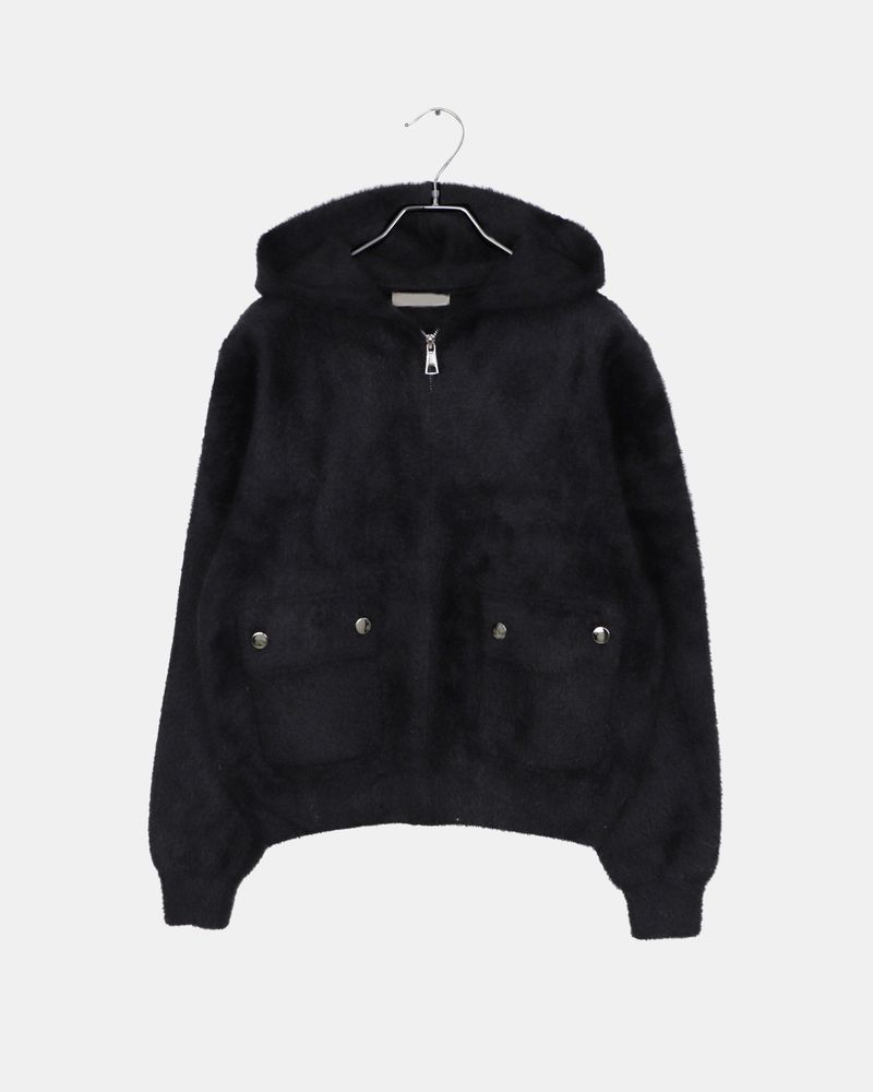 Luyu Pocket Knit Hooded Zip-up