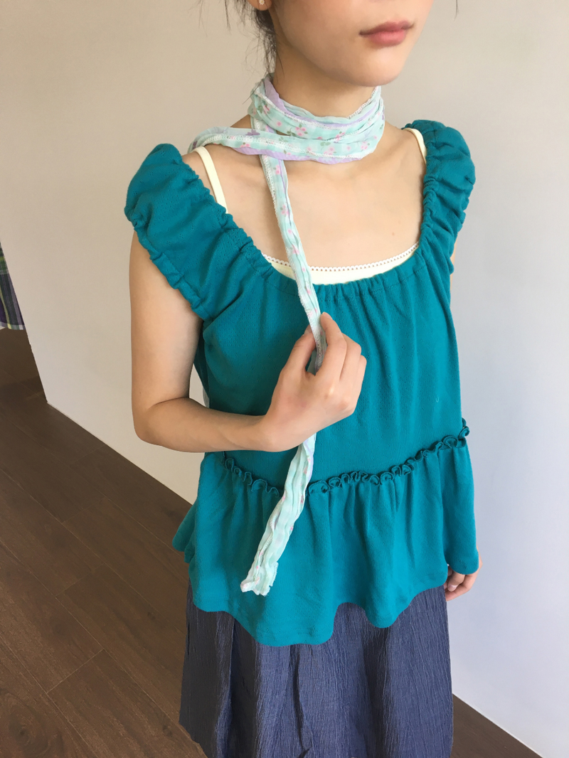 Meadow punched frill sleeveless top (2color) 