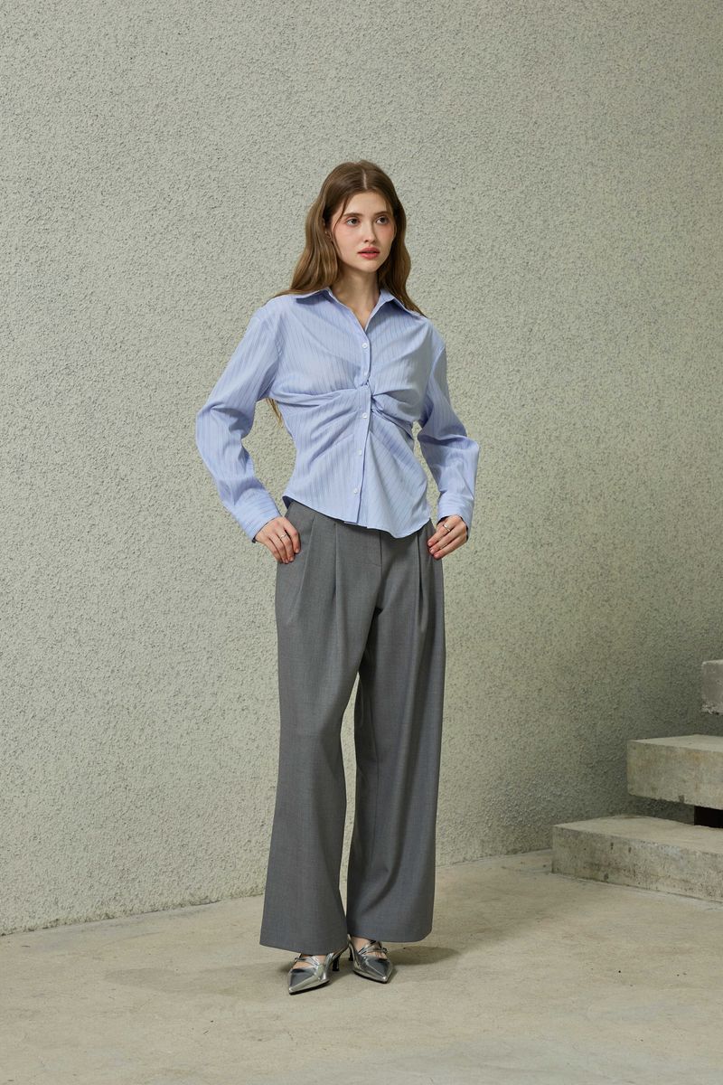 TOMO WIDE SLACKS / CHARCOAL