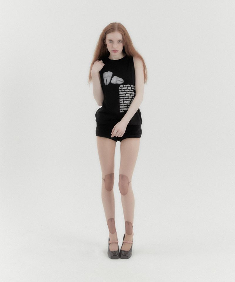 Teeth Sleeveless Tee Black