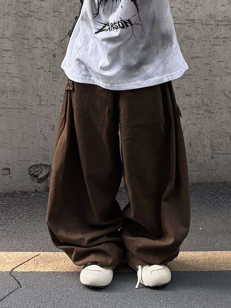 cotton snap balloon pants