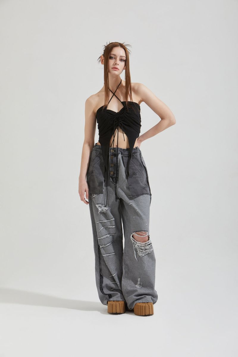 OUT FLAGE PANTS-BK