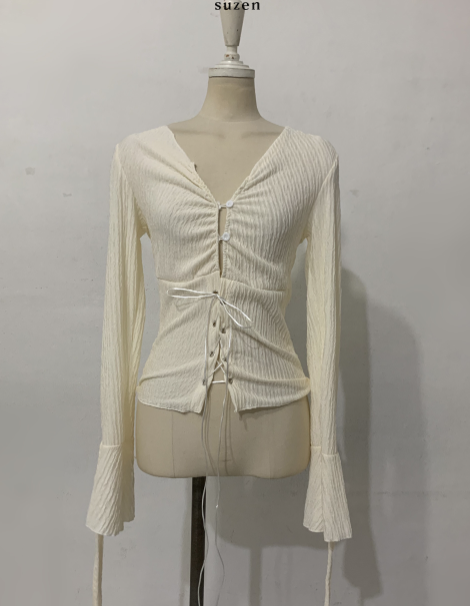 Miina Shirring Ribbon Blouse