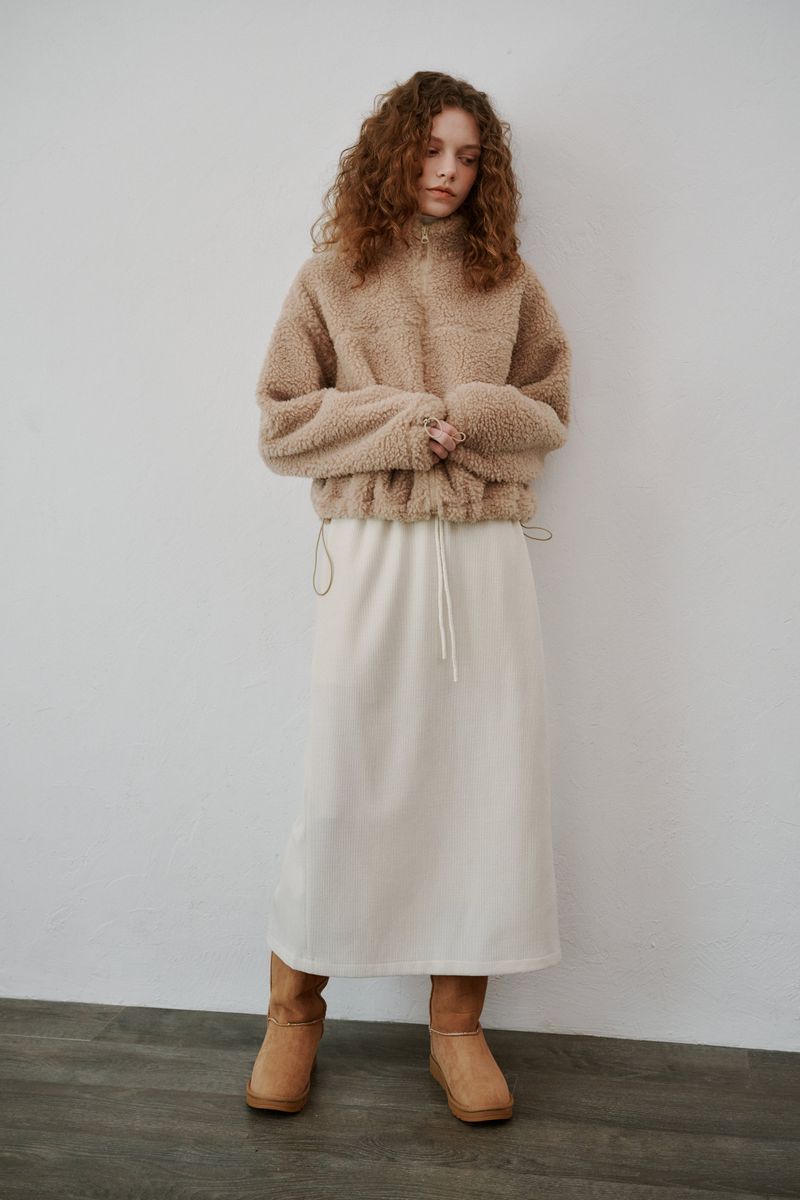 Boucle zip-up (Beige)
