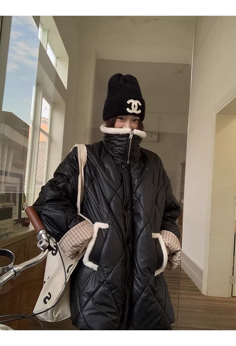 Highland Black Quilting Half Coat Jacket