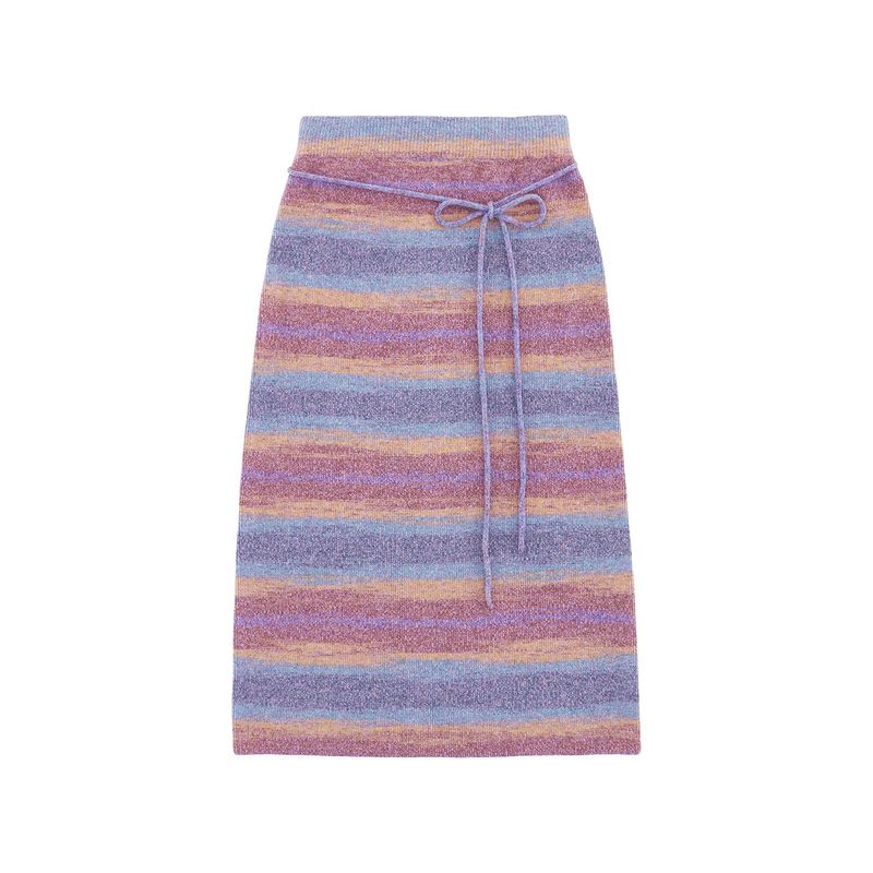 PASTEL GRADATION LONG SKIRT - PURPLE