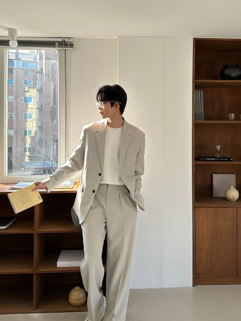 LMN Def Pintuck Wide Two-Tuck Slacks (6 colors)