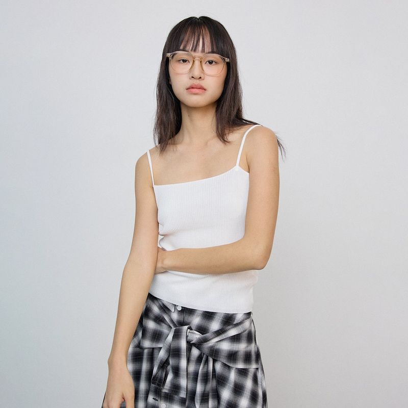 adit（アディット）の「リブニットトップ_アイボリー（トップス）」