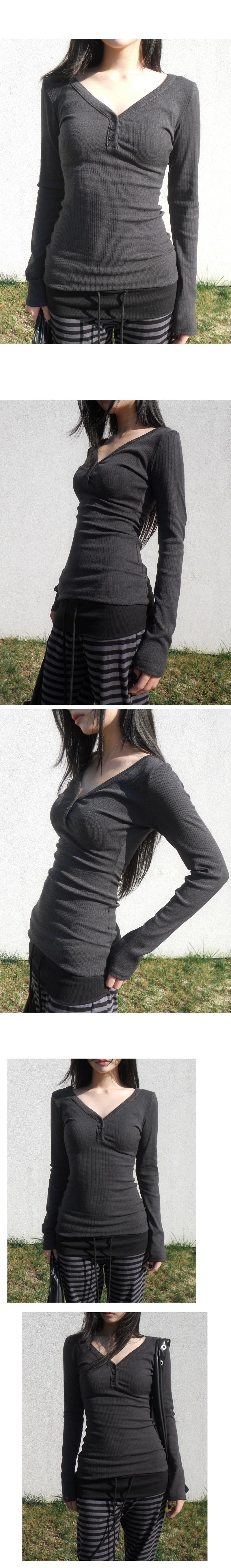slim button tee