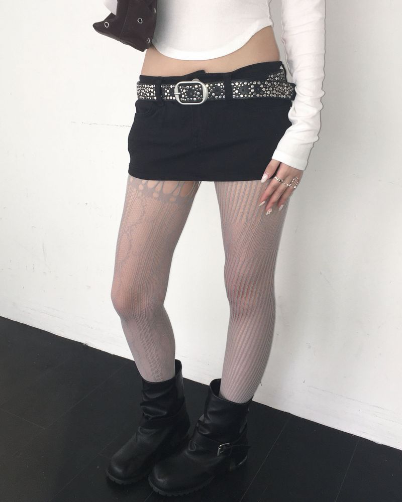 Stud skirt pants