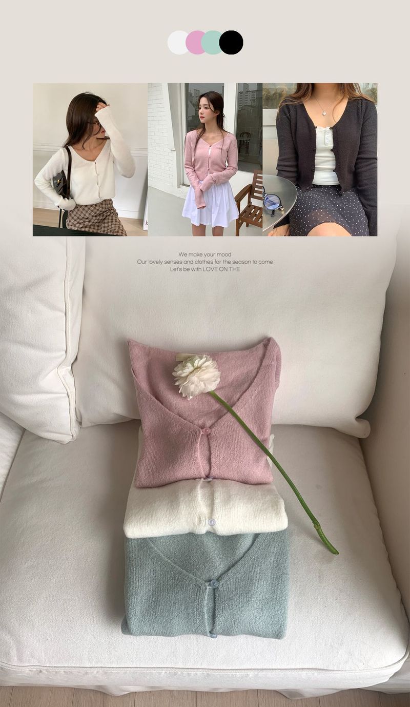 Creamy V-neck cardigan