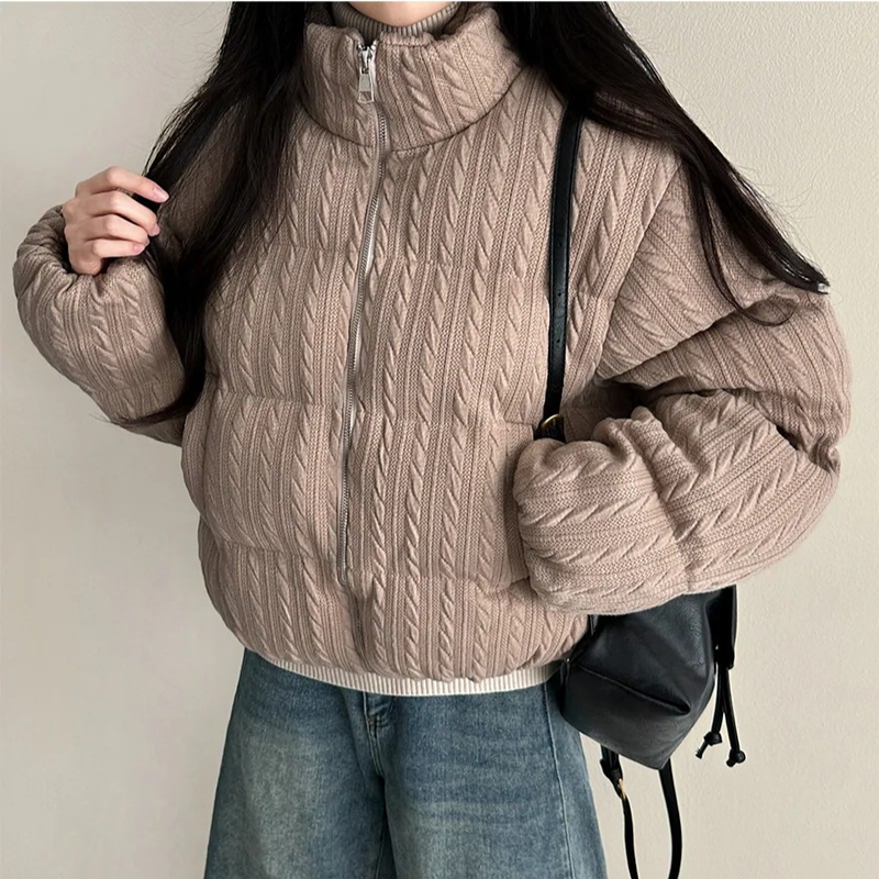 Cream Pattern Jacket Jumper