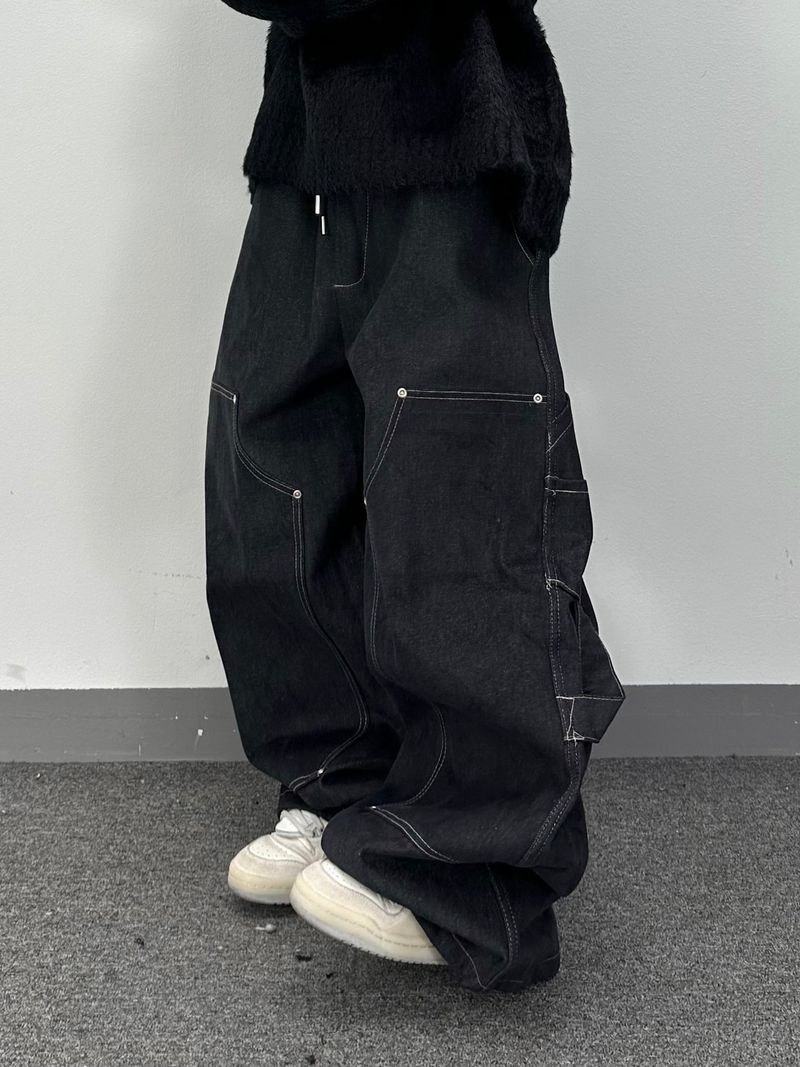double-knee big denim carpenter pants