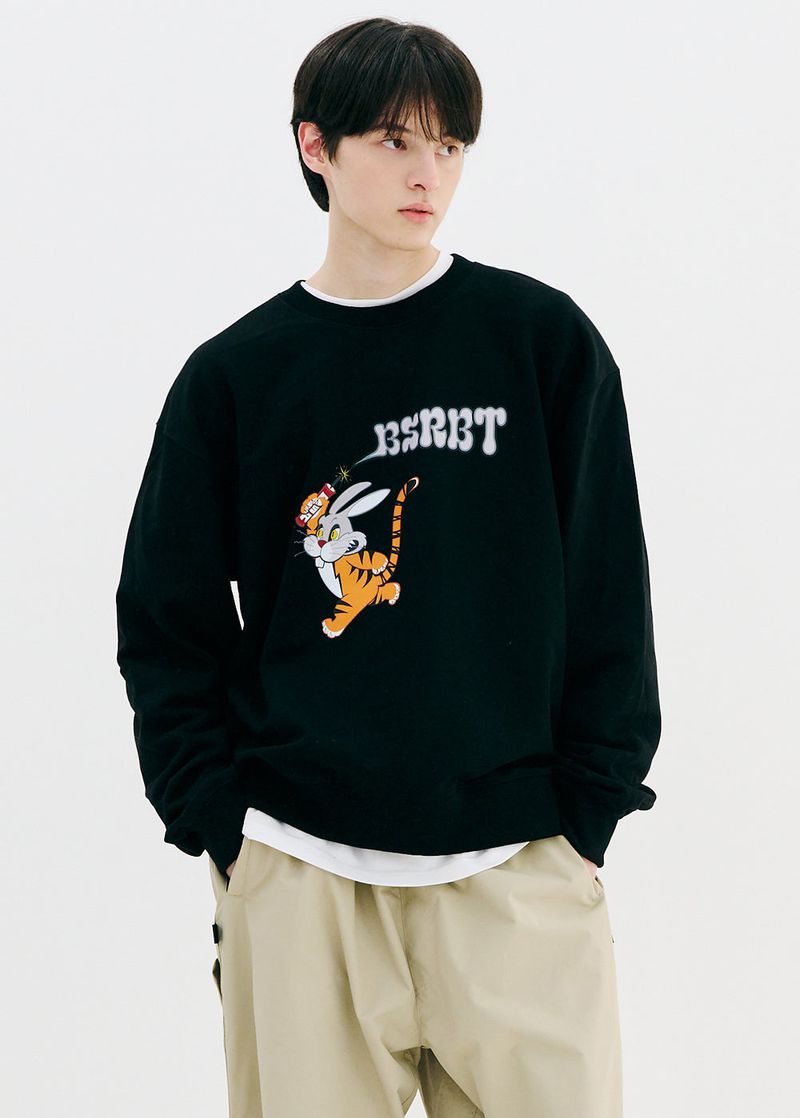 BSRABBIT(ビエスラビット)の「BSRBT TIGER RABBIT CREWNECK BLACK(Tops)」
