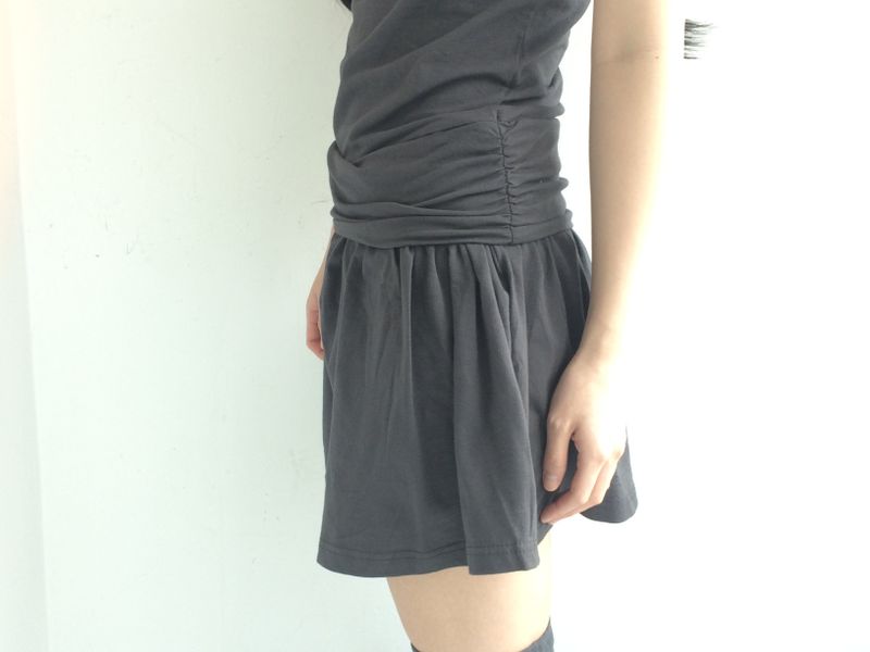 Shirring Flared Dress