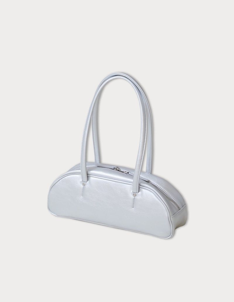 demi baguette bag - silver