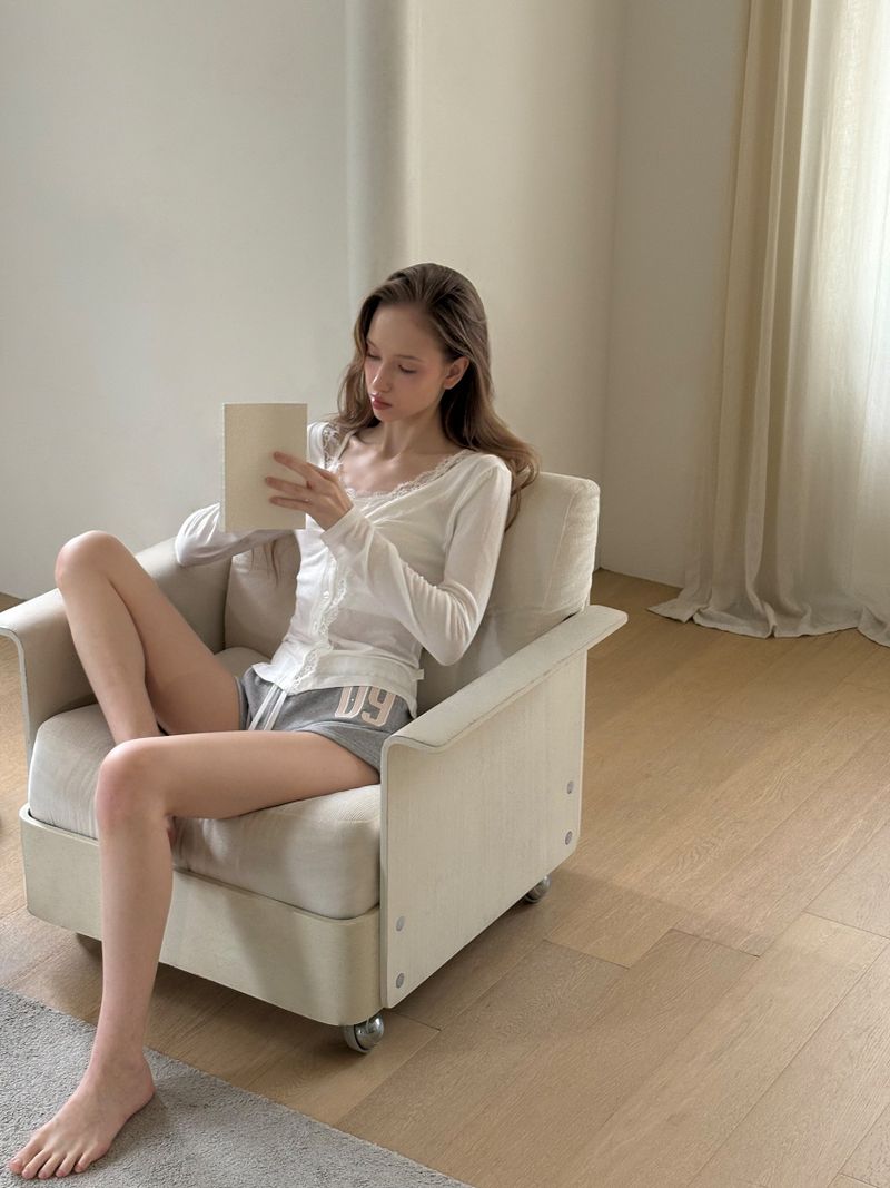 Cream donuts sheer cardigan, Lemon
