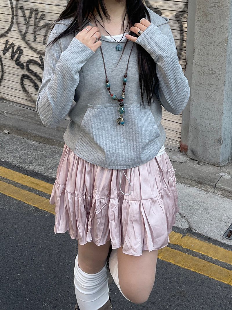 Mixed hooded sweatshirt.