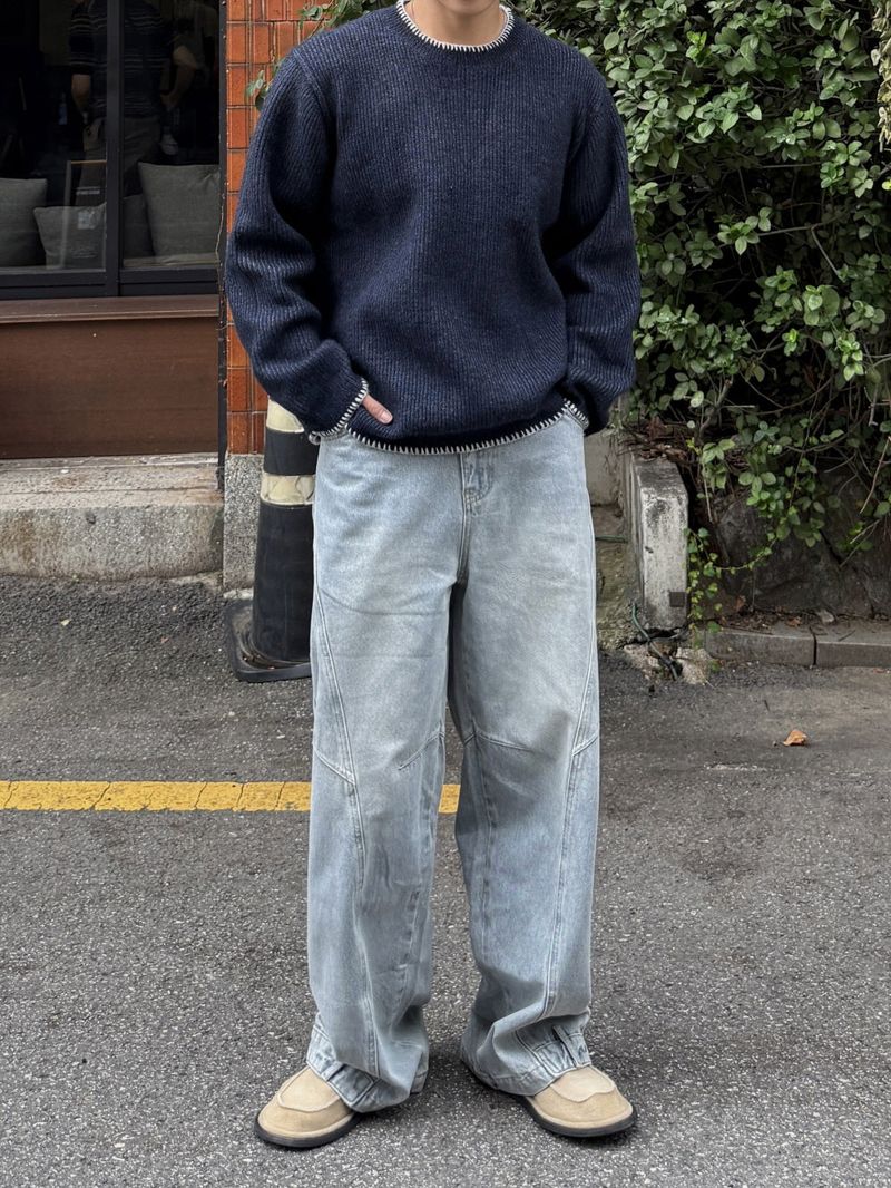 Hoshi line round knitwear