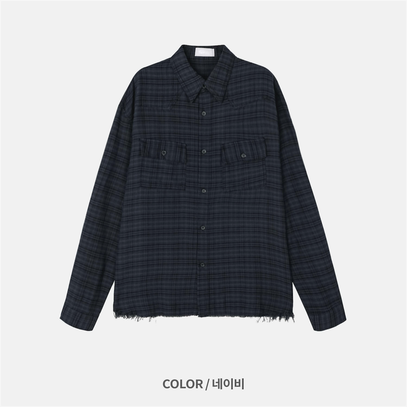 Ravi Raw-Edge Check Shirt (4 Colors)