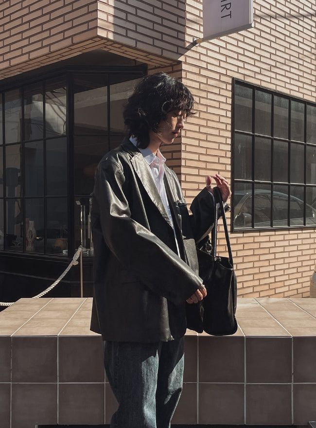 Kates leather over blazer