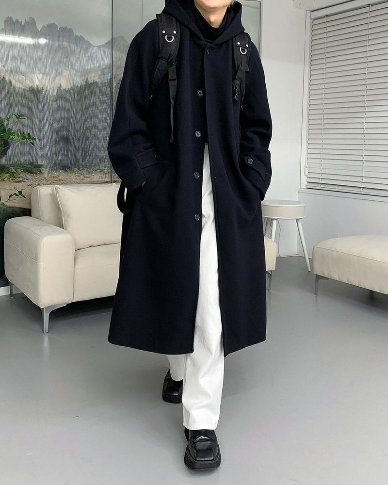 AZ Long Wool Hooded Coat (3 colors)