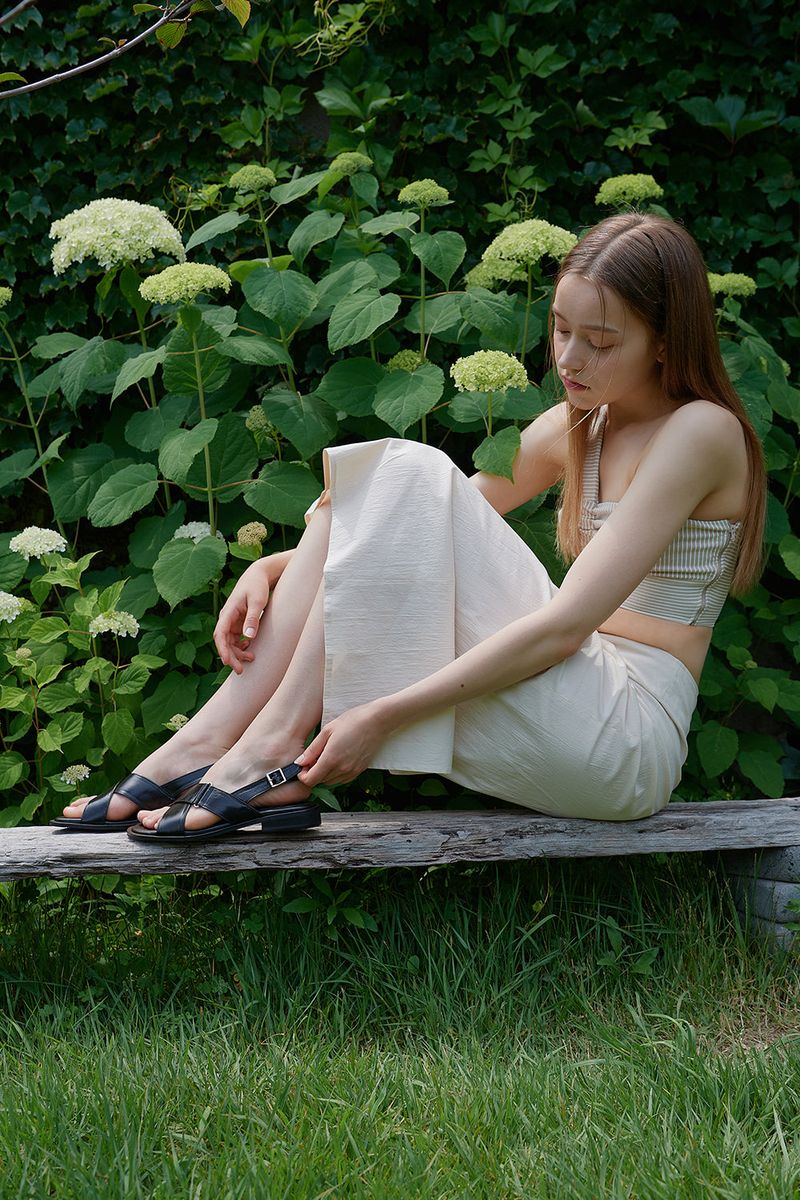 NIE CROSS STRAP SANDALS_3COLORS