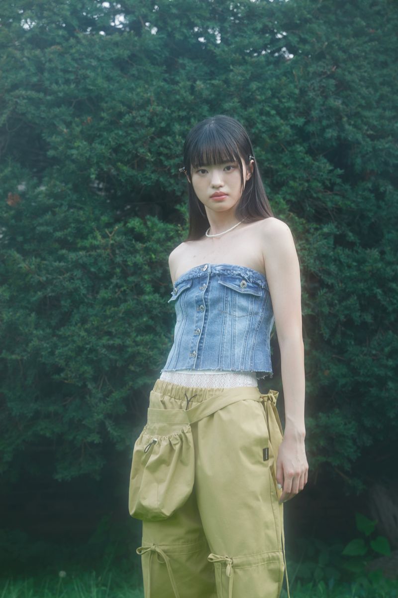  RIBBON STRING PANTS .WITH BAG (BEIGE)