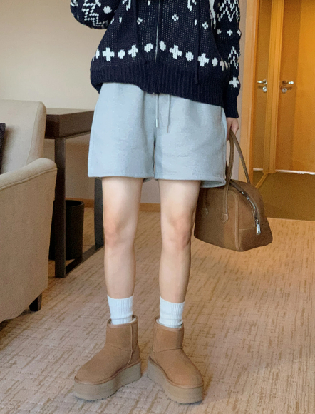 コットン起毛トレーニングショートパンツ (3color)