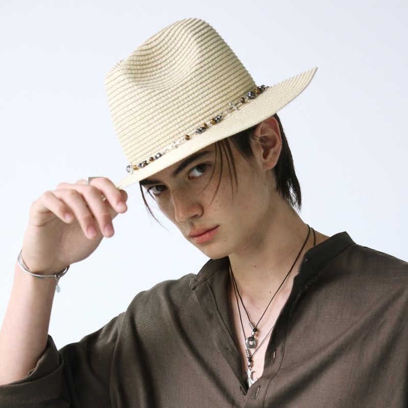2way vintage stone cross panama hat