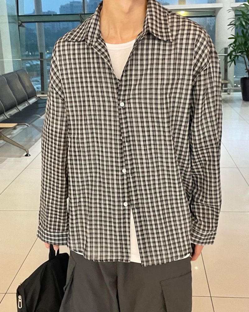 Russ check linen shirts