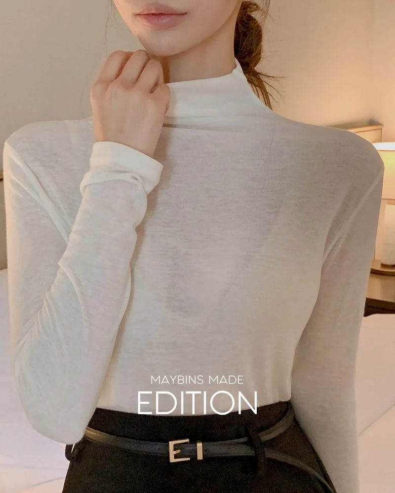 MAYBINS（メイビンス）の「MADE. ウィズウールアンドテンセルハーフネックティーシャツ（トップス）」