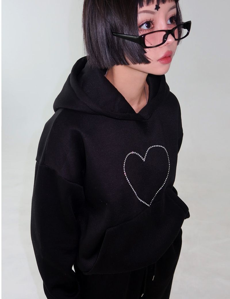 Heart Cubic Napping Hooded & Jogger Two-Piece Set