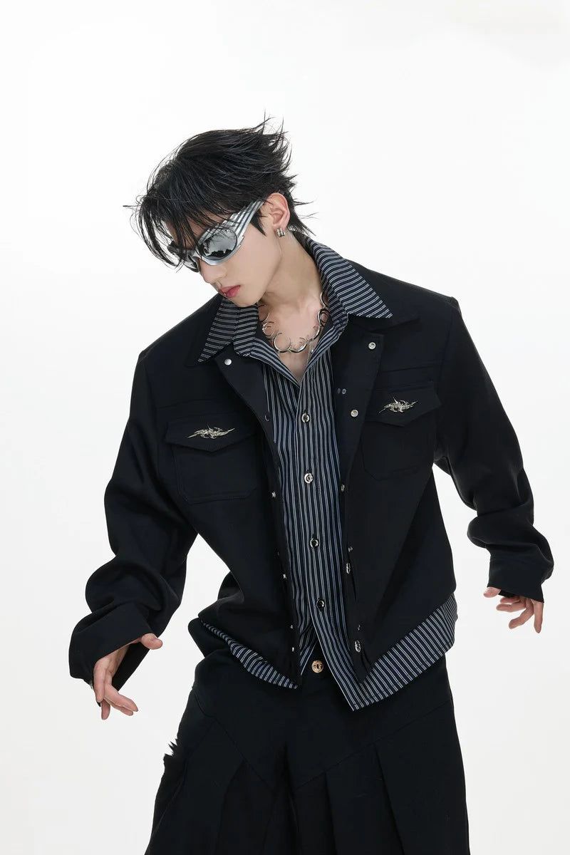 Striped Layered Shirt Jacket