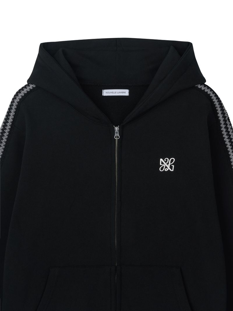Asel Hooded zip-up Black