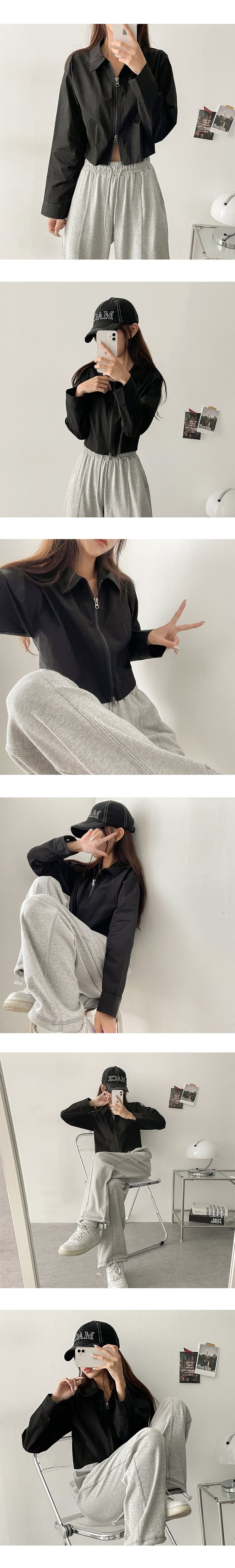 TIA two-way zip-up collar jacket