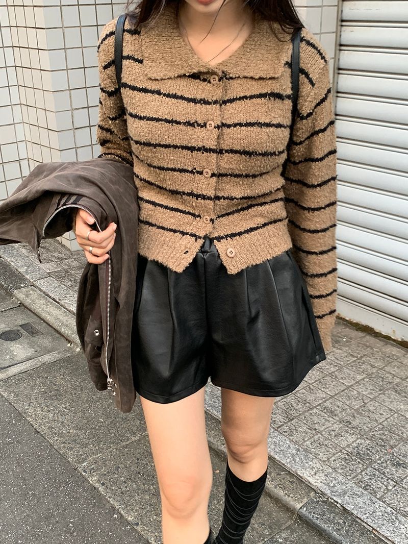 Clang wool striped cardigan