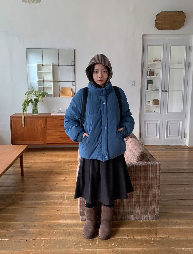 Mofui String Corduroy Padding Jumper
