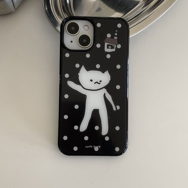 [Bumper Black] Black Dot Mala Glass Phone Case 