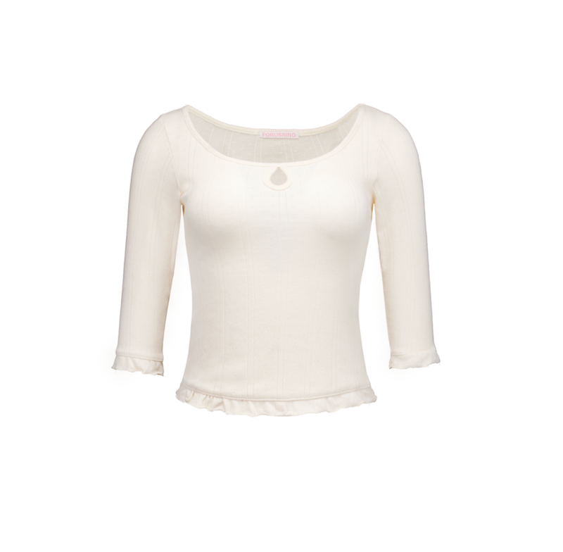 BLOSSOM BACK-RIBBON TOP [IVORY]