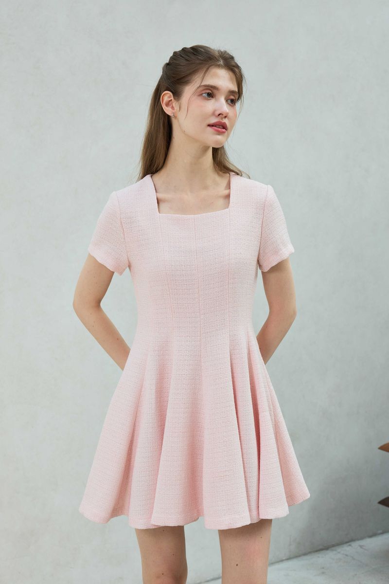 LANI TWEED DRESS / PINK