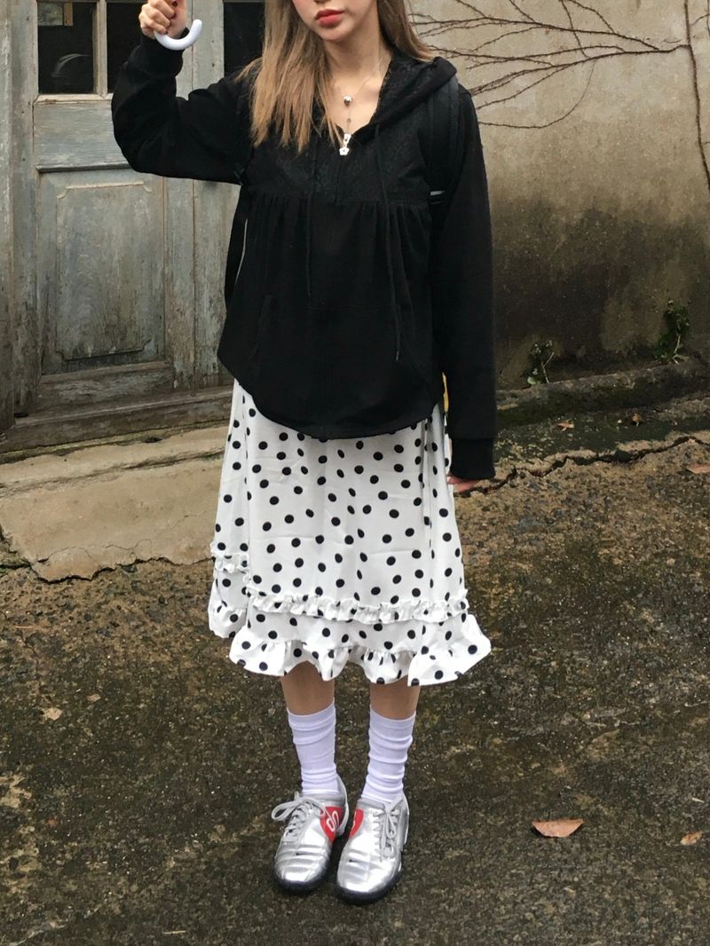 Popo Dot Frill Skirt (2c)