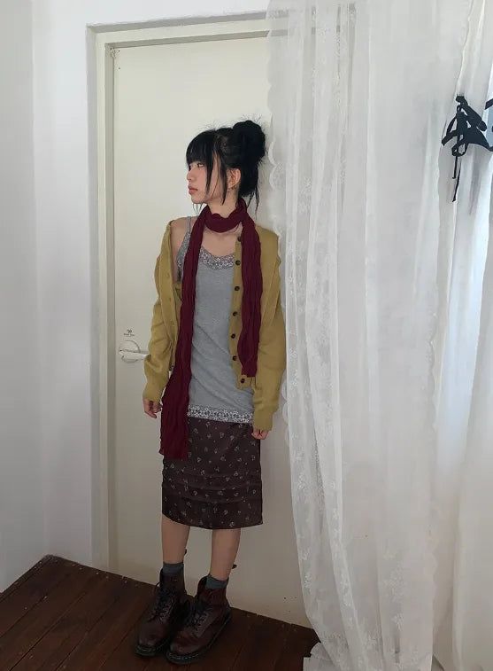 Vino Pleated Long Muffler