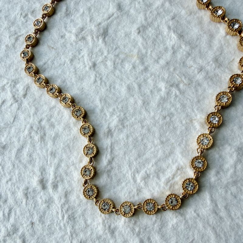 Vintage Crystal Medallion Necklace