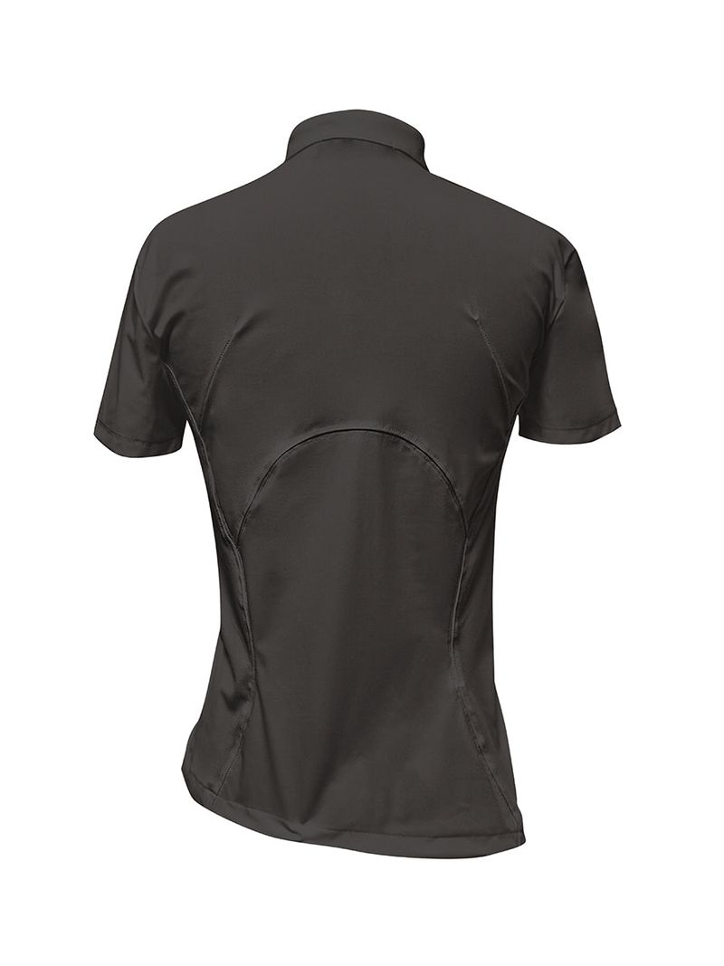  CURVED ZIP-UP SHIRT . DARK BROWN